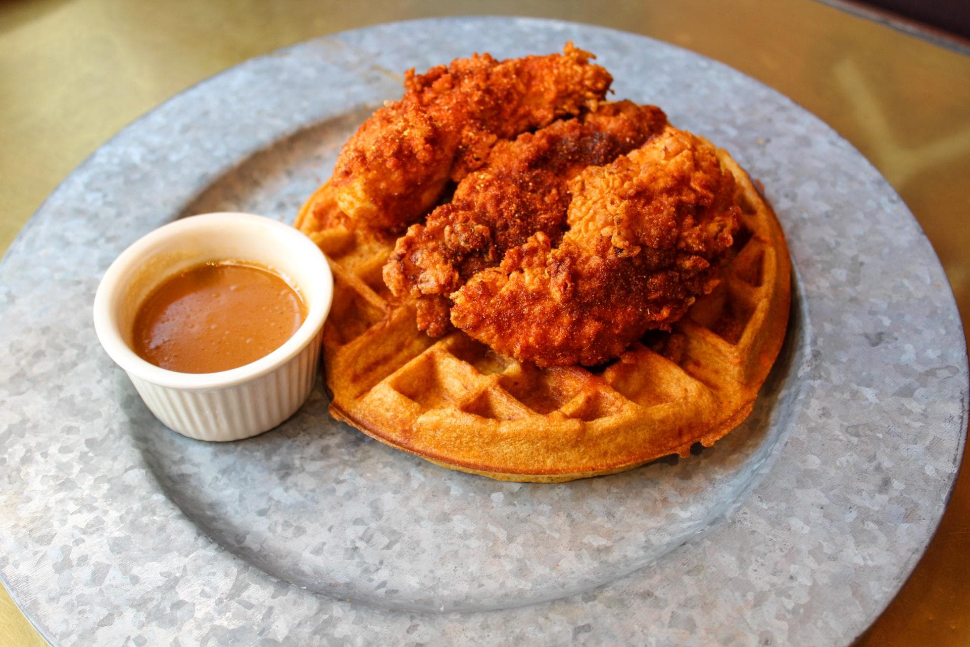 Chicken & Sweet Potato Waffle and Maple Syrup.jpg